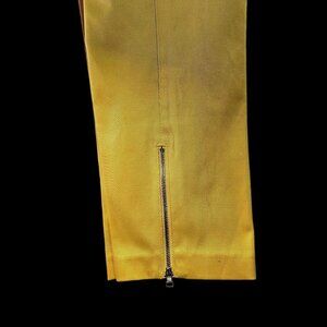 7th Ave Suiting Zip Ankle Pants Mid Rise Yellow Stretch Cotton Twill Womens 4